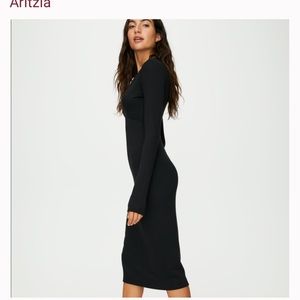 Aritzia Wilfred free black bodycon long sleeve dress- XS